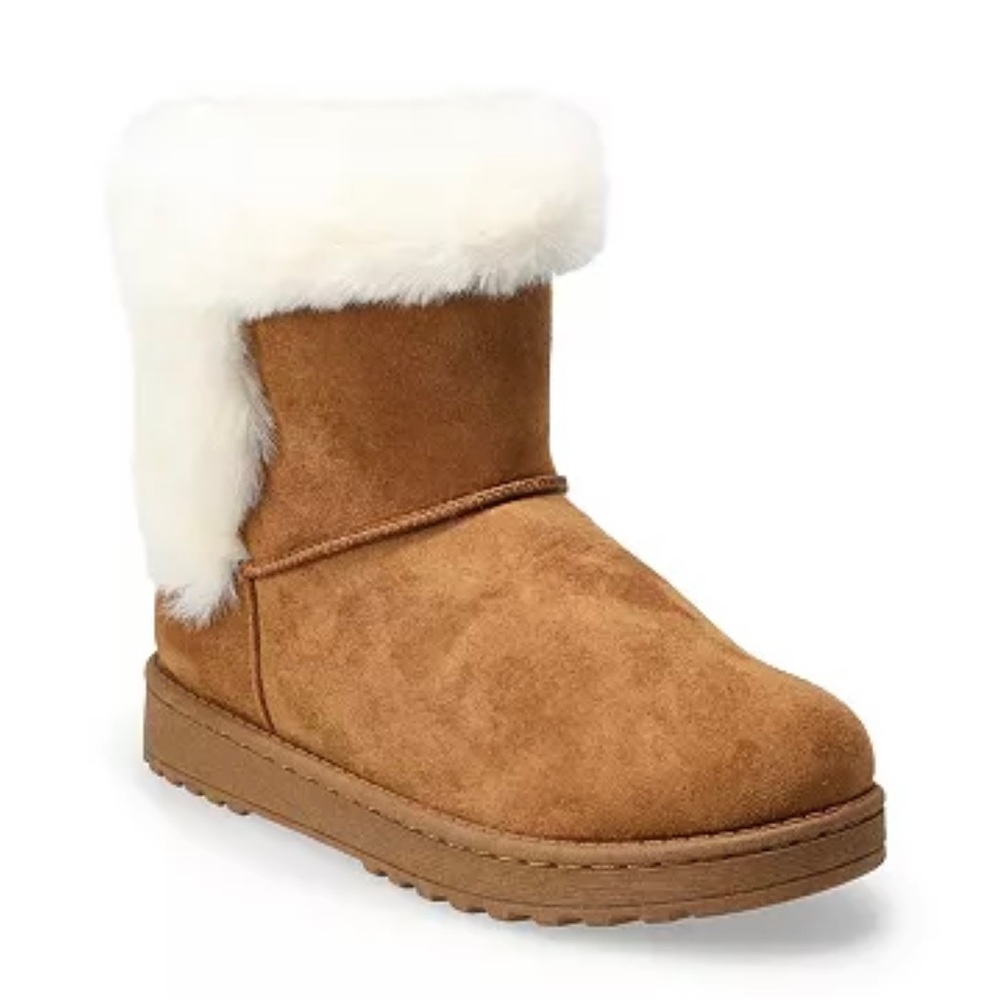 SO Paulina Women’s Faux-Fur Winter Boots Color: Chesnut Size: 6.5